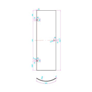 Dawn Athena 900 x 900mm Hinged Quadrant Shower Enclosure - Technical drawing