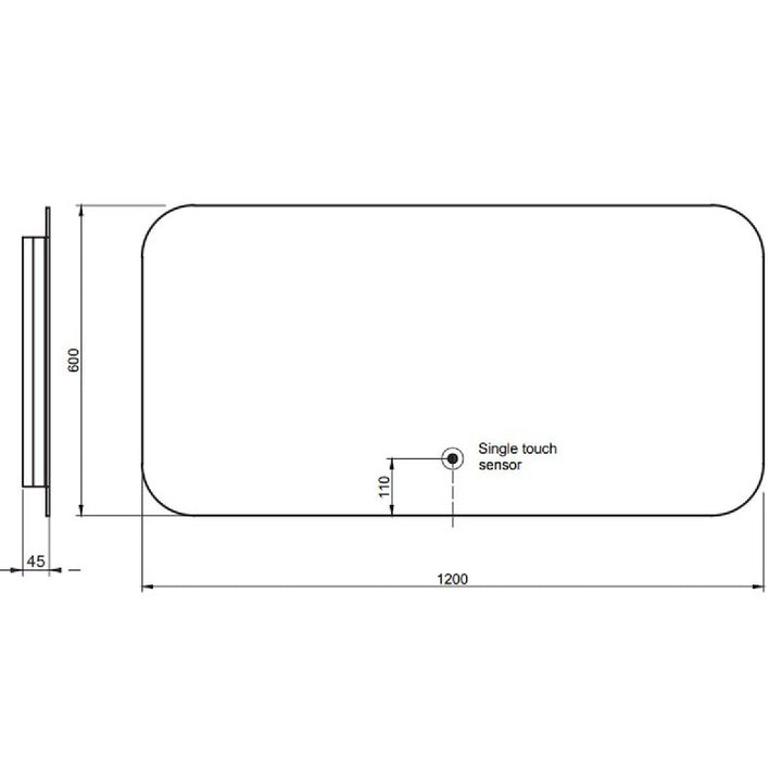 Aura 600 x 1200mm LED Mirror with Demister Pad