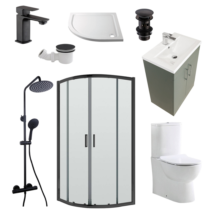 Austin Matt Green Shower Room Deal - Black