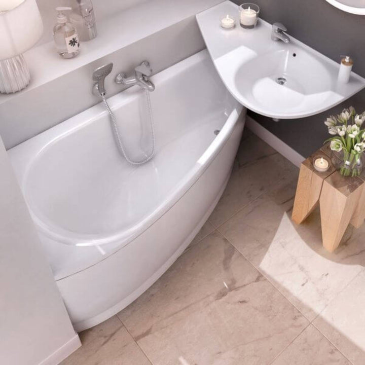 Ravak Avocado 1600 Space Saving Corner Bath &amp; Bath Panel - Left Hand