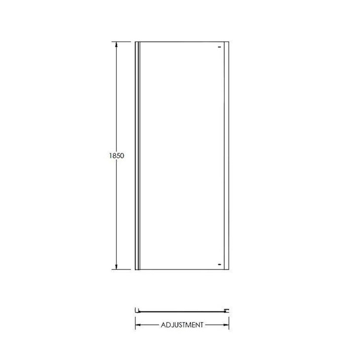 Nuie Ella 800mm Side Panel - Satin Chrome