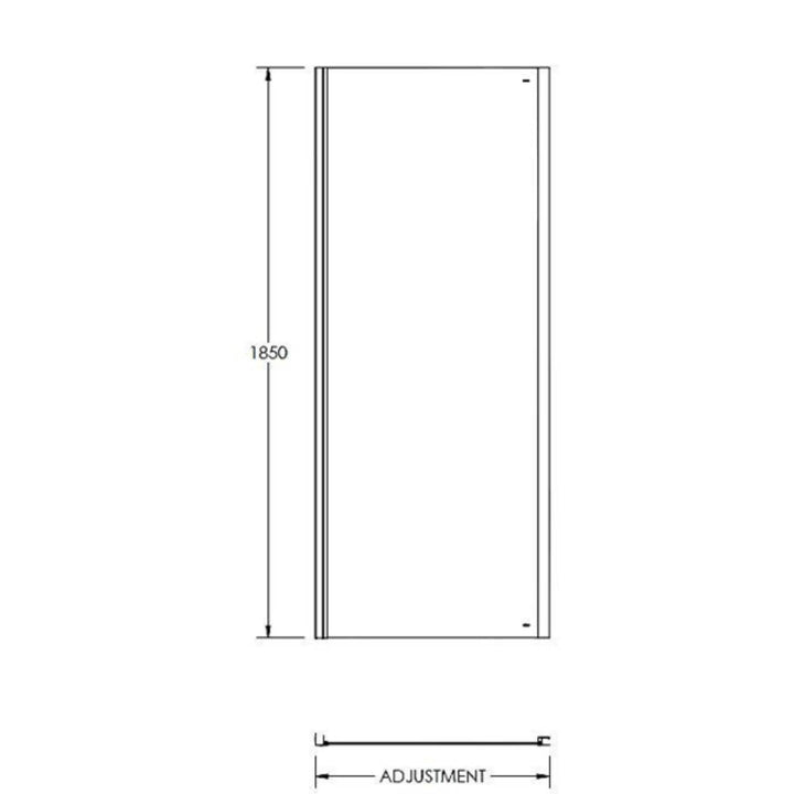 Nuie Ella 900mm Side Panel - Satin Chrome