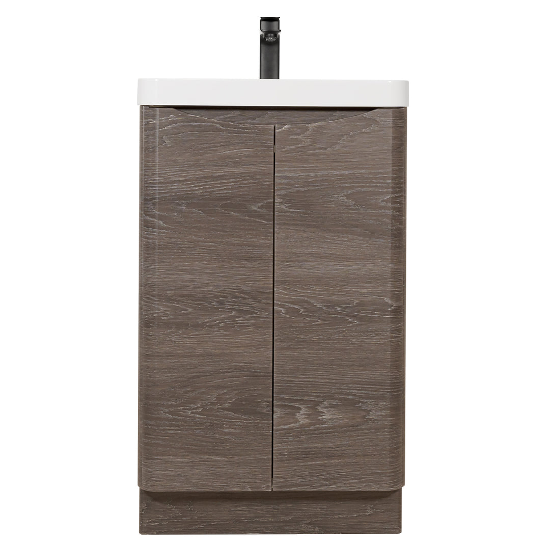 Baltimore 500mm 2 Door Floor Standing Vanity Unit &amp; Basin - Graphite Oak