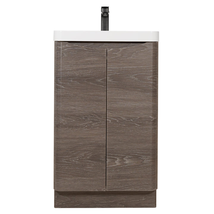 Baltimore 500mm 2 Door Floor Standing Vanity Unit &amp; Basin - Graphite Oak