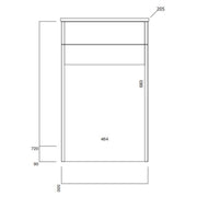 Baltimore 500mm 2-in 1 Round Toilet & Basin Combo Pack - Bardolino Oak/Black - Technical drawing