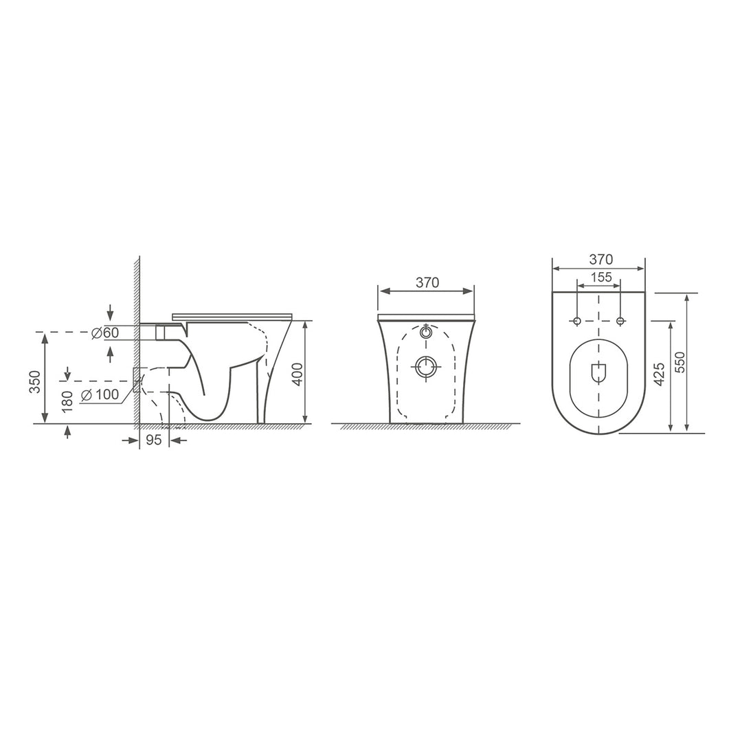 Bali Rimless Back to Wall Toilet &amp; Soft Close Seat