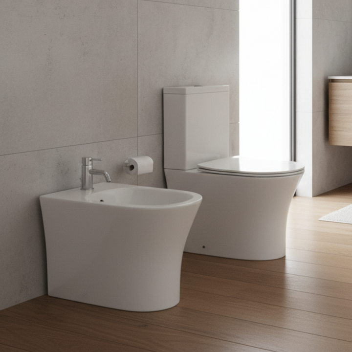 Bali Rimless Fully Back to Wall Toilet and Bidet Deal
