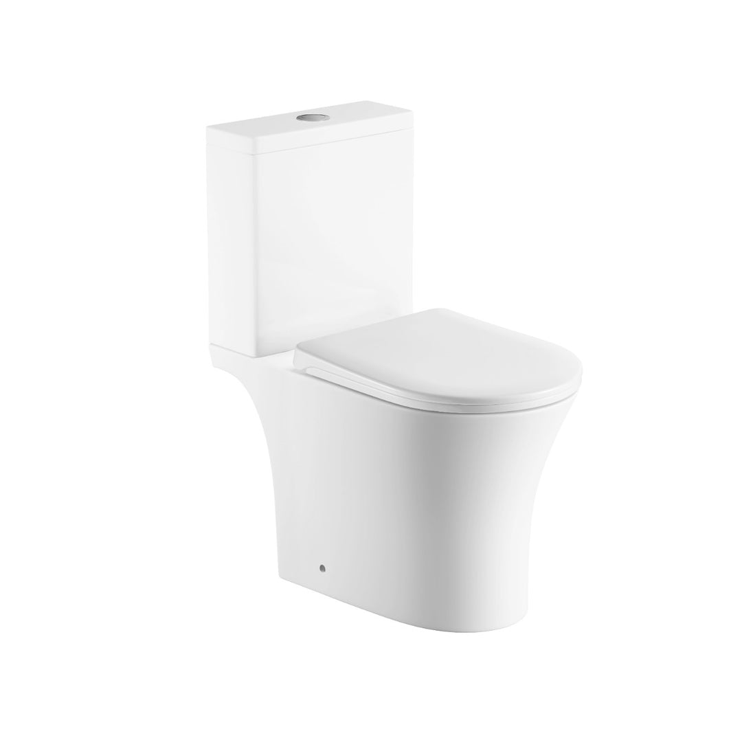 Bali Rimless Close Coupled Open Back Toilet &amp; Soft Close Seat
