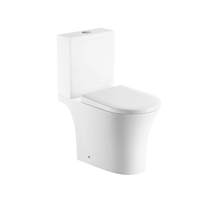 Bali Rimless Close Coupled Open Back Toilet &amp; Soft Close Seat