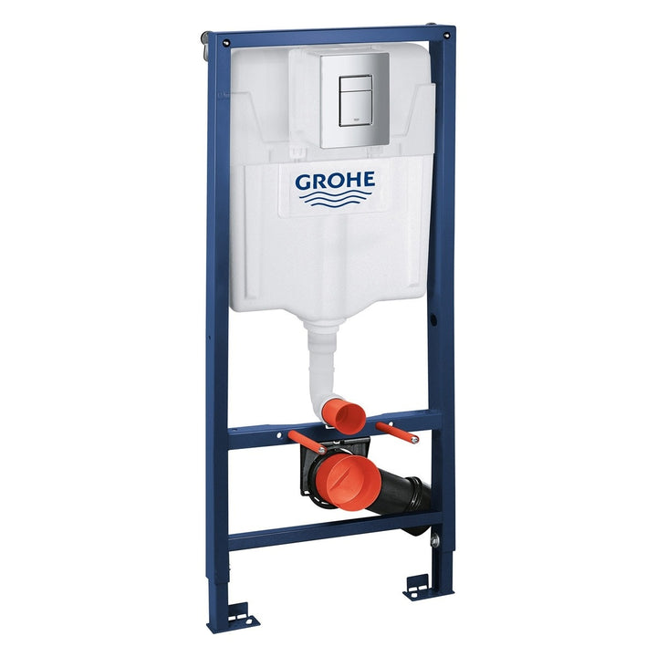 Grohe Skate Cosmopolitan 1.13m Wall Hung WC Frame Deal with Chrome Flush Plate &amp; Wall Hung Toilet
