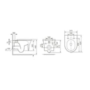 Wall Hung Toilet & SAN85 1.1m Wall Hung WC Frame Deal & Black Flush Plate - Technical drawing