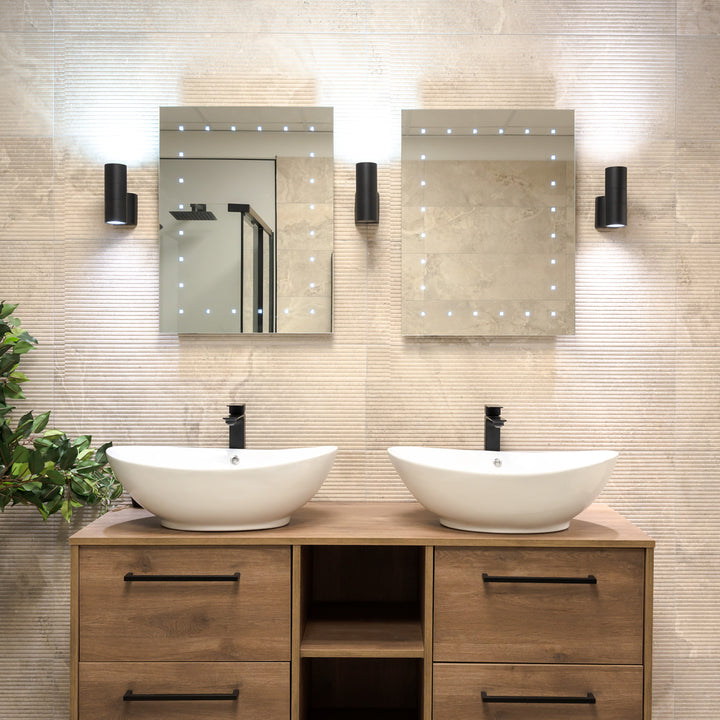 Elation 650 x 500mm Battery Operated Rectangle Mirror with LED Lights (24 Bulb)