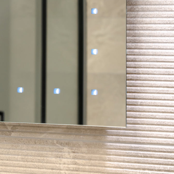 Elation 650 x 500mm Battery Operated Rectangle Mirror with LED Lights (24 Bulb)