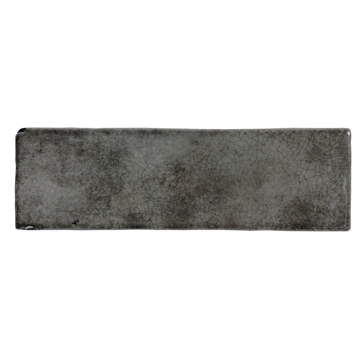 Borgo Crackle Graphite 6.5 x 20cm White Body Wall Tile - 0.36sqm perbox