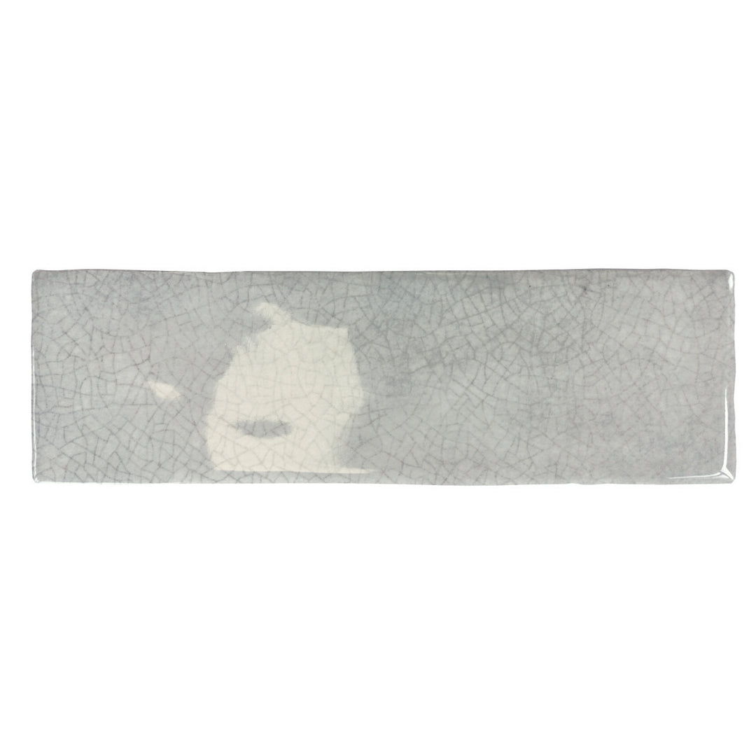 Borgo Crackle Soft Grey 6.5 x 20cm White Body Wall Tile - 0.36sqm perbox