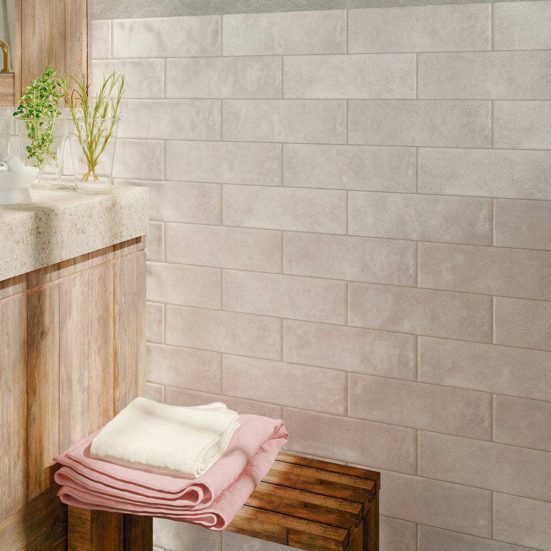 Borgo Crackle Soft White 6.5 x 20cm White Body Wall Tile -0.36sqm perbox
