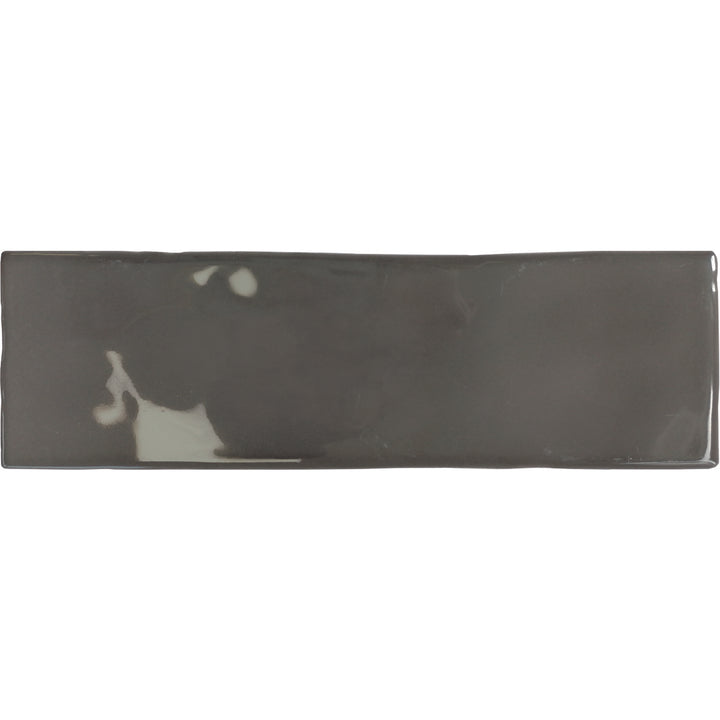 Borgo Glossy Graphite 6.5 x 20cm White Body Wall Tile - 0.36sqm perbox