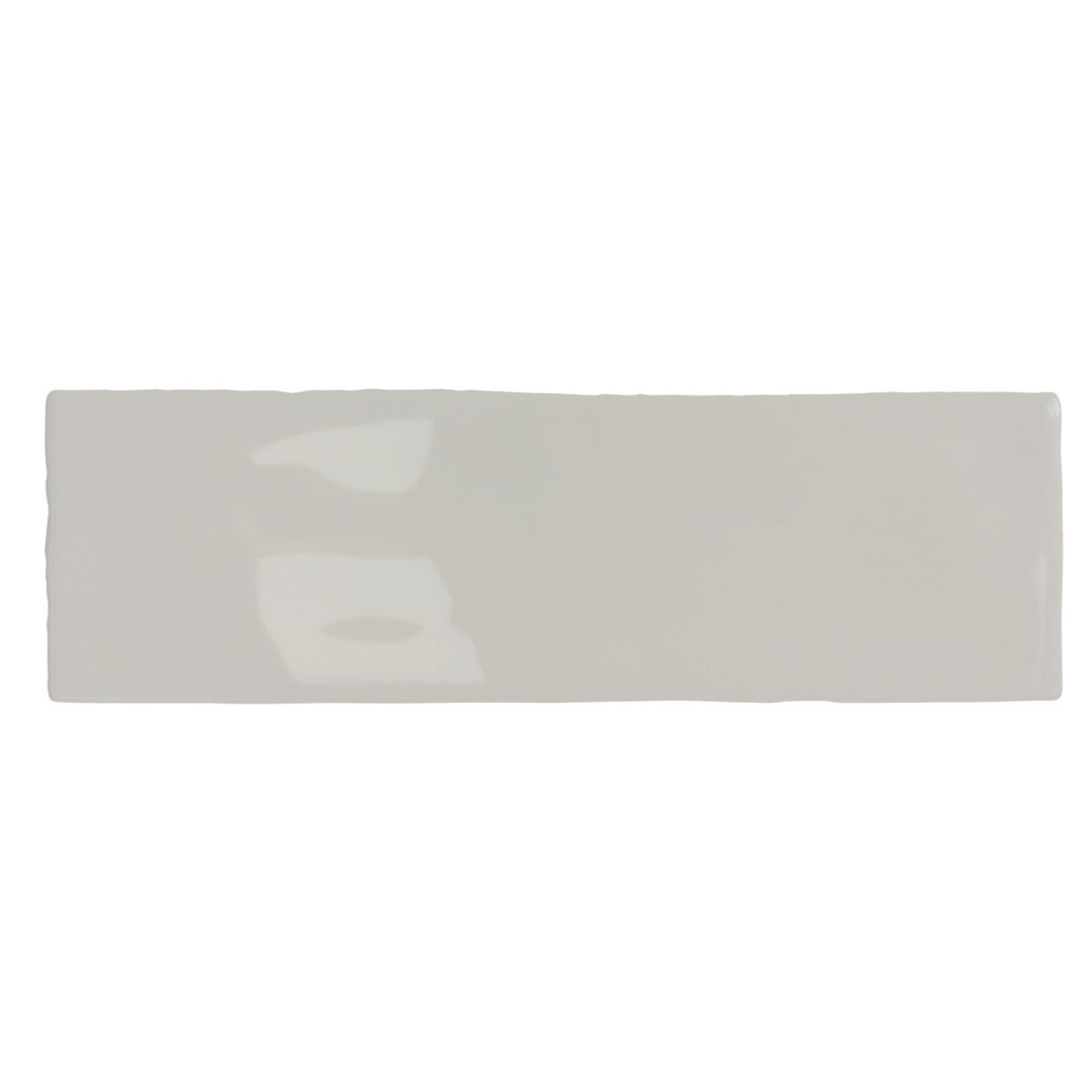 Borgo Glossy Soft Grey 6.5 x 20cm White Body Wall Tile - 0.36sqm perbox