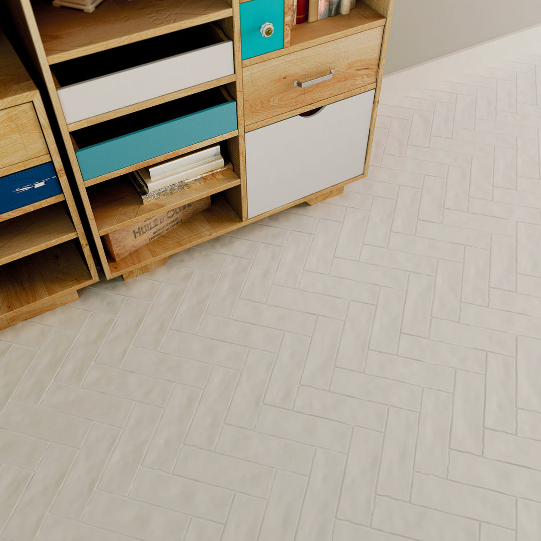 Borgo Matt Soft White 6.5 x 20cm White Body Wall Tile - 0.36sqm perbox