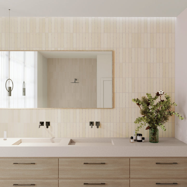 Downtown Matt Beige Cream 5 x 25cm Porcelain Wall Tile - 0.75sqm perbox