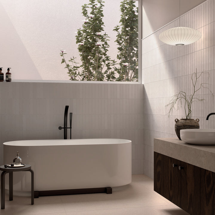 Downtown Matt Blanco White 5 x 25cm Porcelain Wall Tile - 0.75sqm perbox