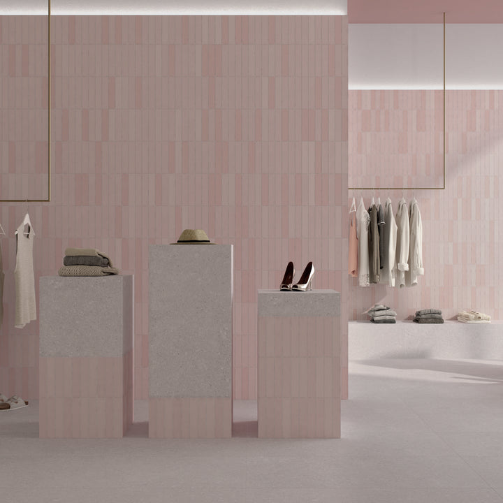 Downtown Matt Rosa Pink 5 x 25cm Porcelain Wall Tile - 0.75sqm perbox