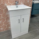 Bergo 500mm Floor Standing Vanity Unit & Minimalist Basin - Gloss White