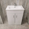 Bergo 600mm Floor Standing Vanity Unit & Minimalist Basin - Gloss White