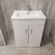 Bergo 600mm Floor Standing Vanity Unit & Minimalist Basin - Gloss White