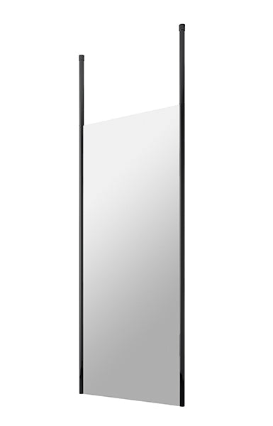 Hudson Reed 700mm Wetroom Screen with Ceiling Post - Black BGPCP070
