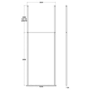 Hudson Reed 1000mm Wetroom Screen with Ceiling Post - Black BGPCP10 - Technical drawing
