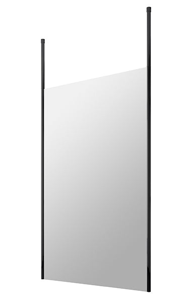Hudson Reed 1200mm Wetroom Screen with Ceiling Post - Black BGPCP12