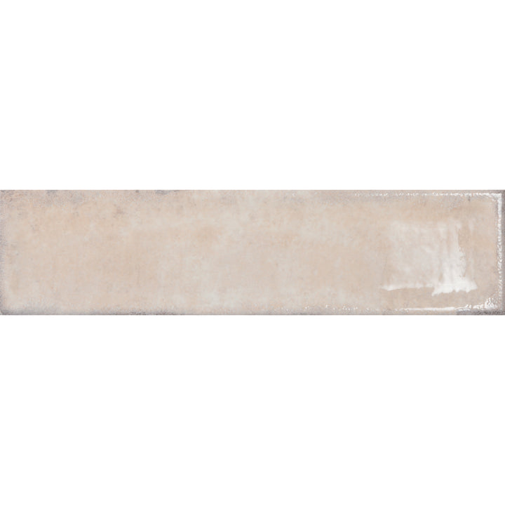 Iris Beige Cream 7.5 x 30cm Gloss White Body Wall Tile - 0.59sqm perbox