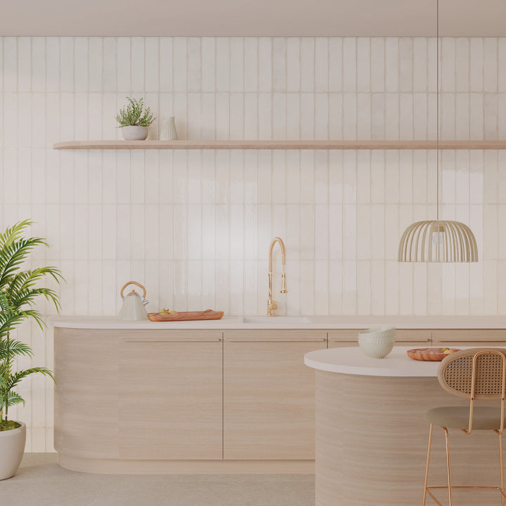 Iris Blanco White 7.5 x 30cm Gloss White Body Wall Tile - 0.59sqm perbox
