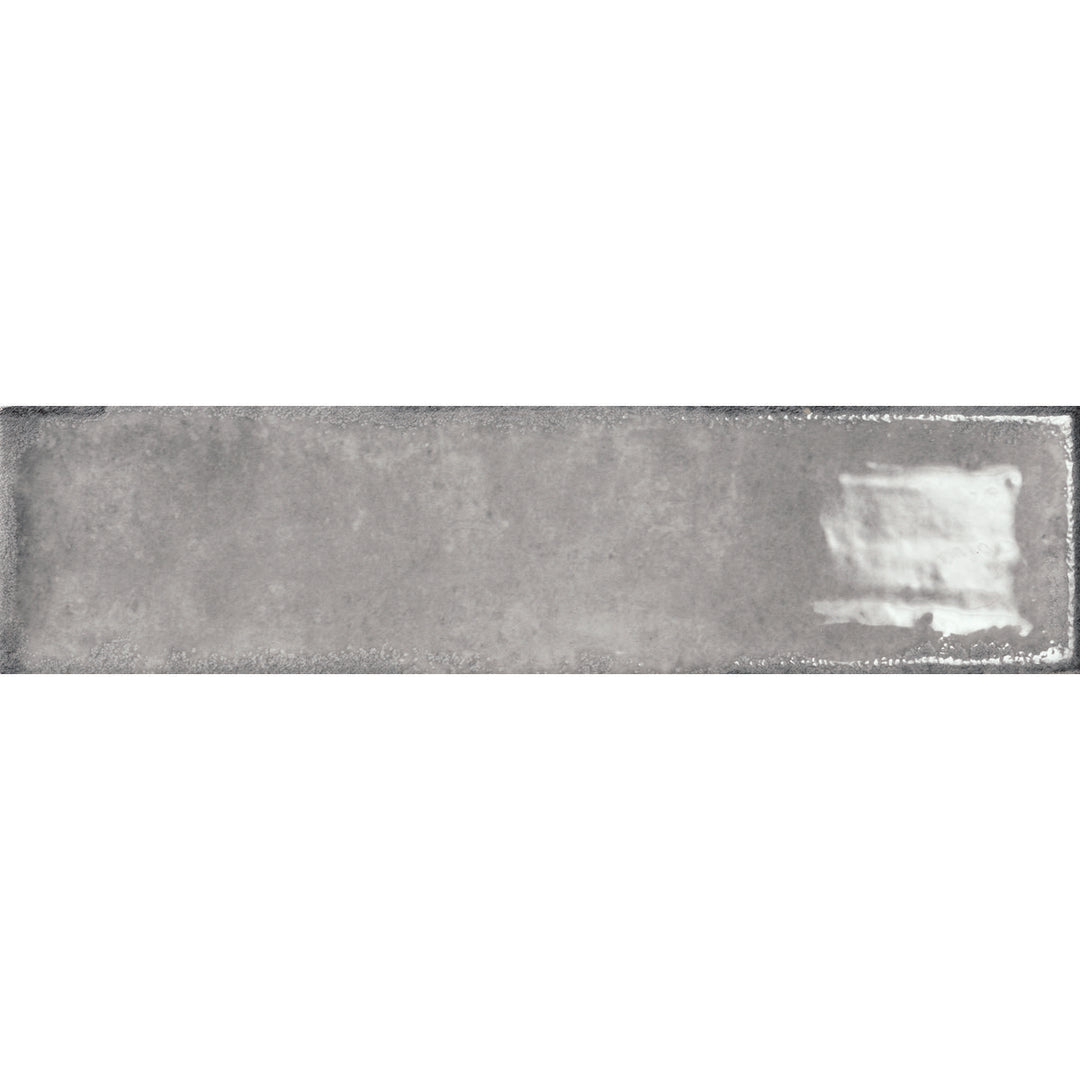 Iris Gris Grey 7.5 x 30cm Gloss White Body Wall Tile - 0.59sqm perbox