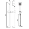 Eliseo Ricci Square Slide Rail Kit with Paddle Handset - Black