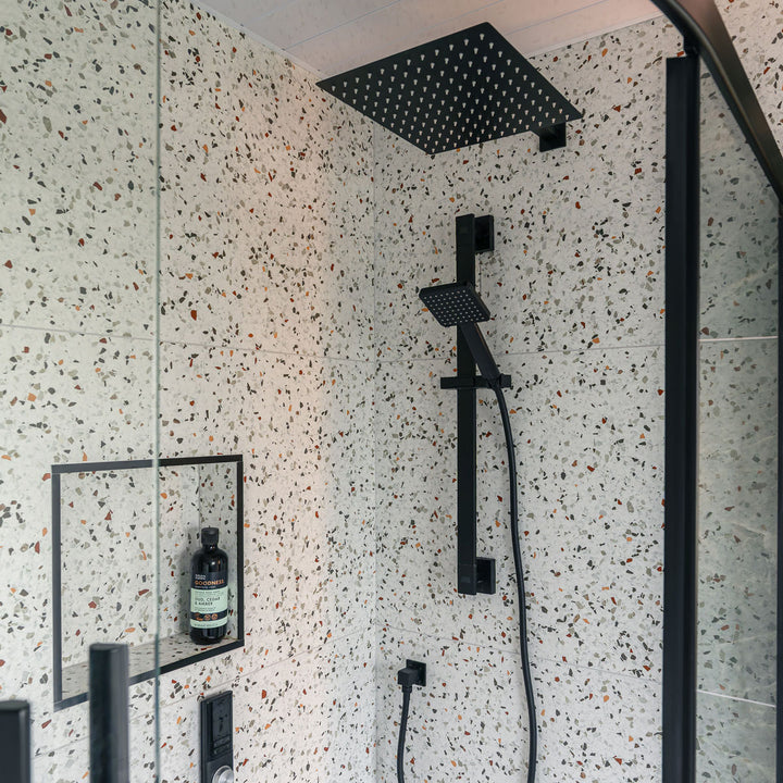Black Square 300mm Fixed Shower Head