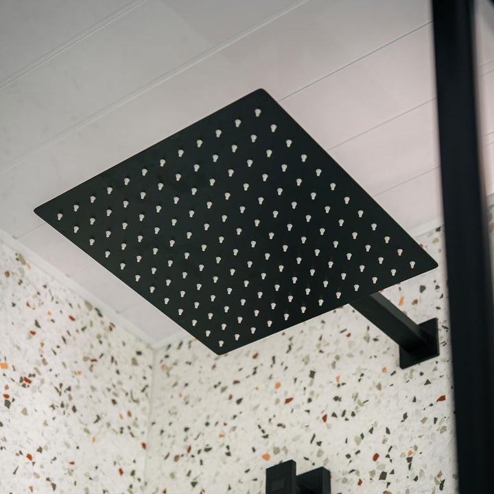 Black Square 300mm Fixed Shower Head