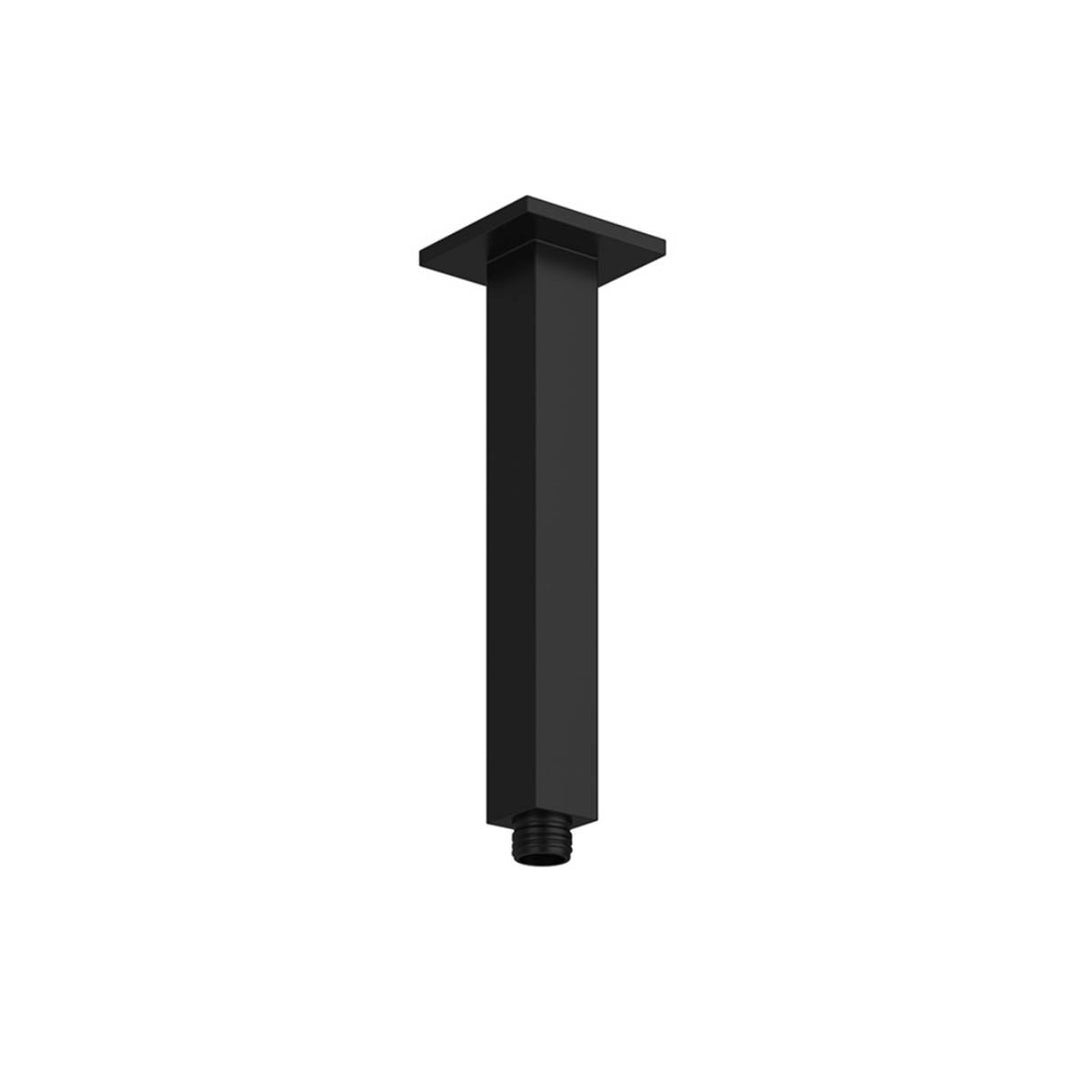 Black Triple Thermostatic Concealed Mixer Shower Kit with Ceiling Mounted 200mm Shower Head &amp; Slide Rail Kit