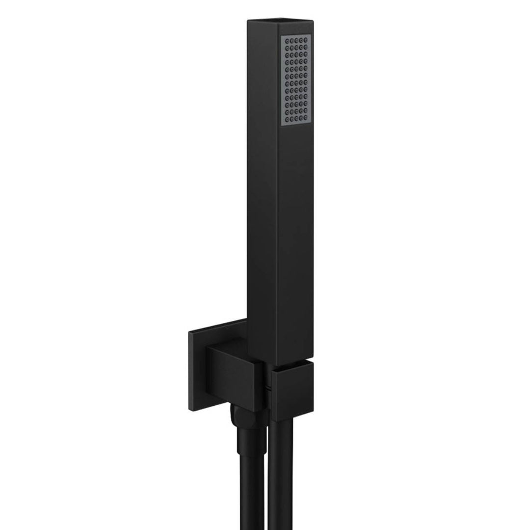 Black Triple Thermostatic Concealed Mixer Shower Kit with Wall Mounted 200mm Shower Head &amp; Handset