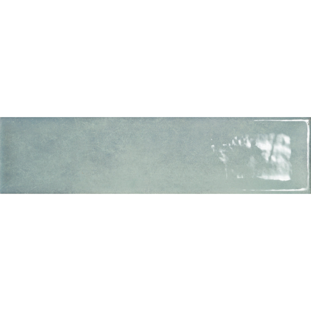 Nara Glass Blue 7.5 x 30cm Gloss White Body Wall Tile - 0.59sqm perbox