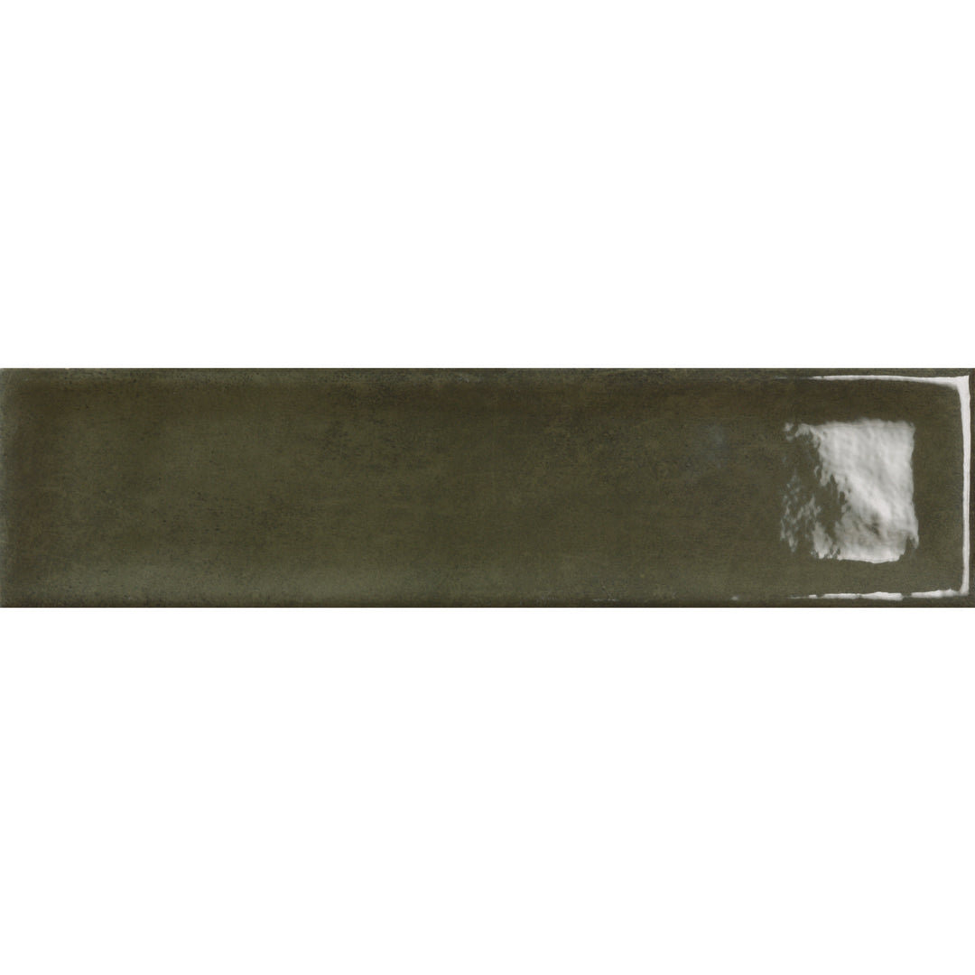 Nara Olivia Green 7.5 x 30cm Gloss White Body Wall Tile - 0.59sqm perbox