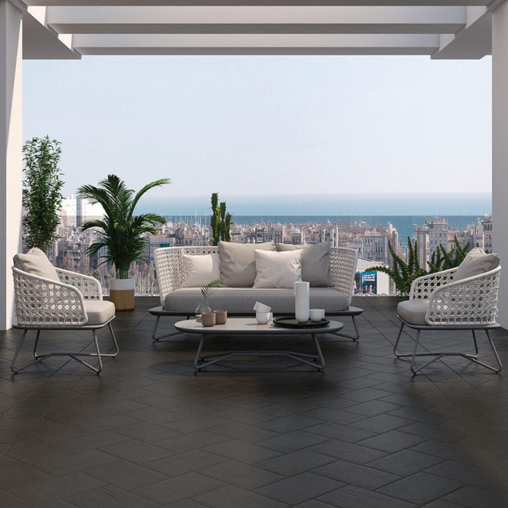 Black 20 x 30cm Porcelain 20mm Outdoor Cobble - 0.48sqm perbox
