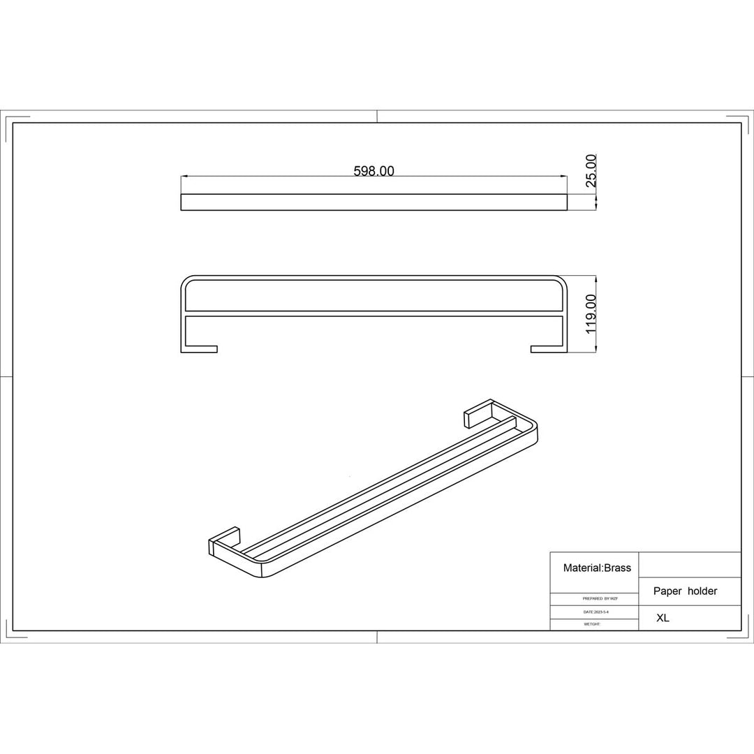 Eliseo Ricci Exclusiv Brushed Brass Double Towel Rail