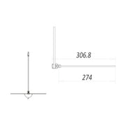 S8 275mm Flipper Panel - Brushed Brass - Technical drawing