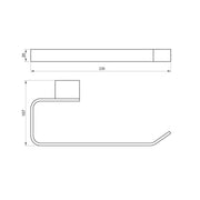 Eliseo Ricci Exclusiv Brushed Bronze Towel Ring - Technical drawing
