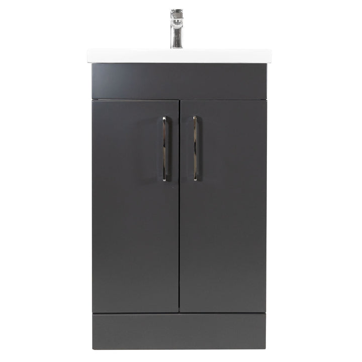 Austin 500mm 2 Door Floor Standing Vanity Unit &amp; Basin - Anthracite