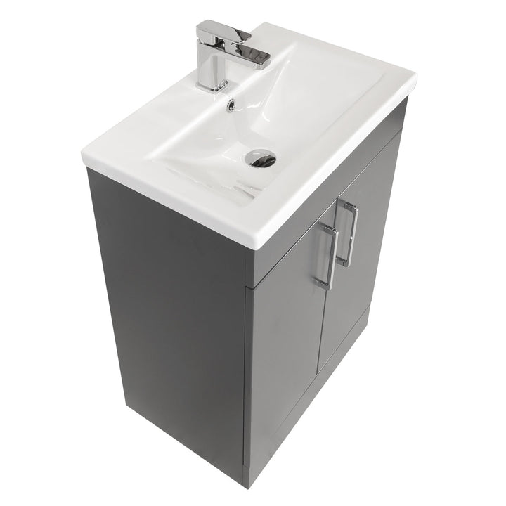 Austin 500mm 2 Door Floorstanding Vanity Unit &amp; Basin - Lux Green