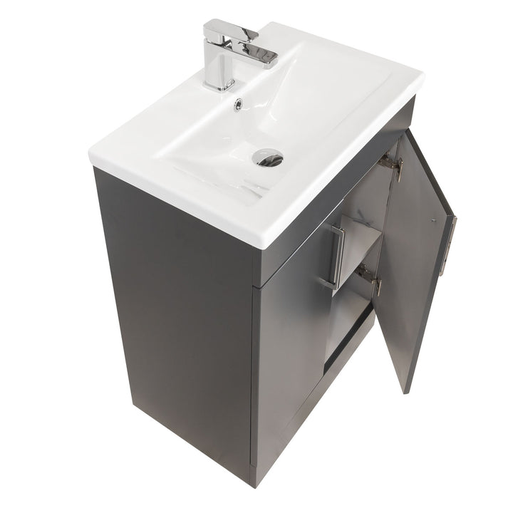 Austin 600mm 2 Door Floor Standing Vanity Unit &amp; Basin - Anthracite