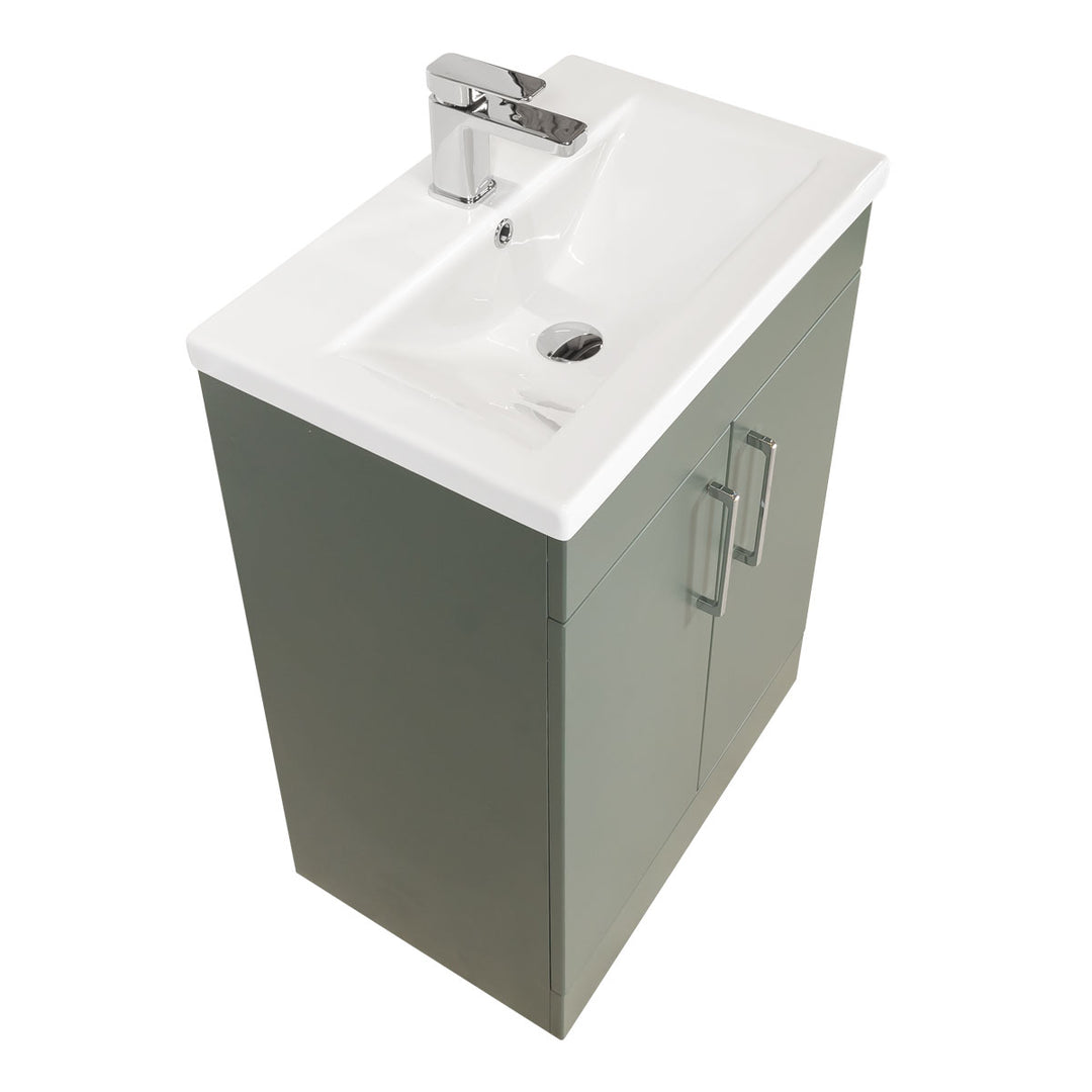 Austin Matt Green Shower Bath Suite - Chrome